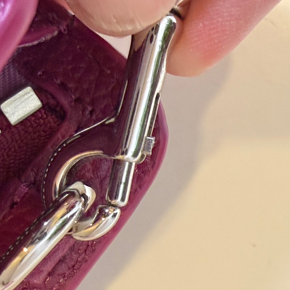 Coach Crossbody Bag Womens Magenta Pebbled Leather G1592-64798 Barbiecore 8in - Picture 12 of 16